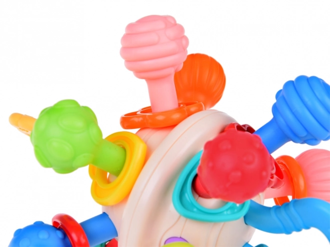 Anneau de dentition pour nourrissons boule ronde avec diverses saillies