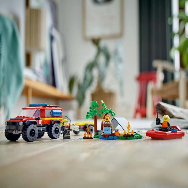 LEGOae City 60412 Camion de pompiers 4x4 et bateau de sauvetage