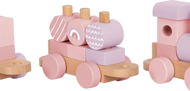 Petit train en bois rose Small Foot