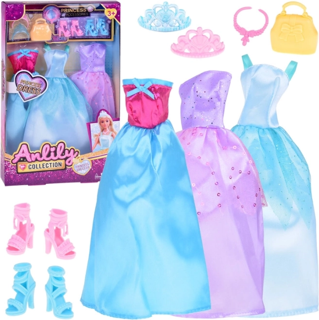 Ensemble de vêtements de mode pour poupées avec robes, bijoux et accessoires