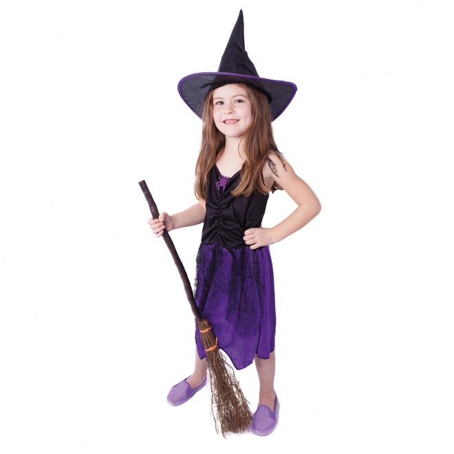 Costume de sorcière violet pour enfants avec chapeau