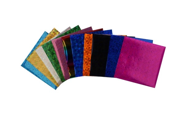 12 feuilles adhésives colorées