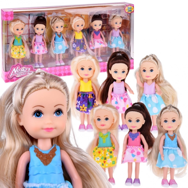 Belles mini-poupées 12 cm ensemble de 6 pièces