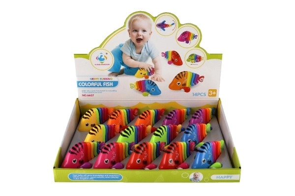 Poisson/Rybka à clé en plastique 11cm mix couleurs 14pcs en boîte