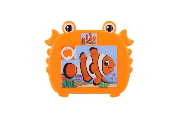 Jeu de puzzle animal en plastique 12,5x11cm 4 couleurs sur carte