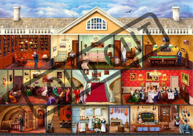 Puzzle en bois Woodland City - Manoir victorien 2 en 1, 1010 pièces EKO