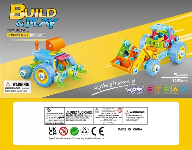 Kit de construction de véhicules pour enfants 6 en 1