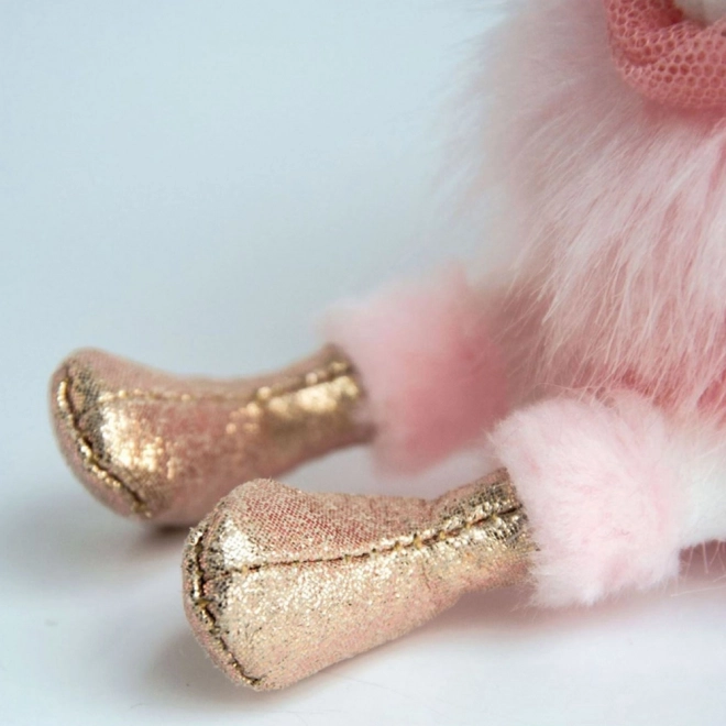 Porte-clés en peluche Cygne rose 12 cm