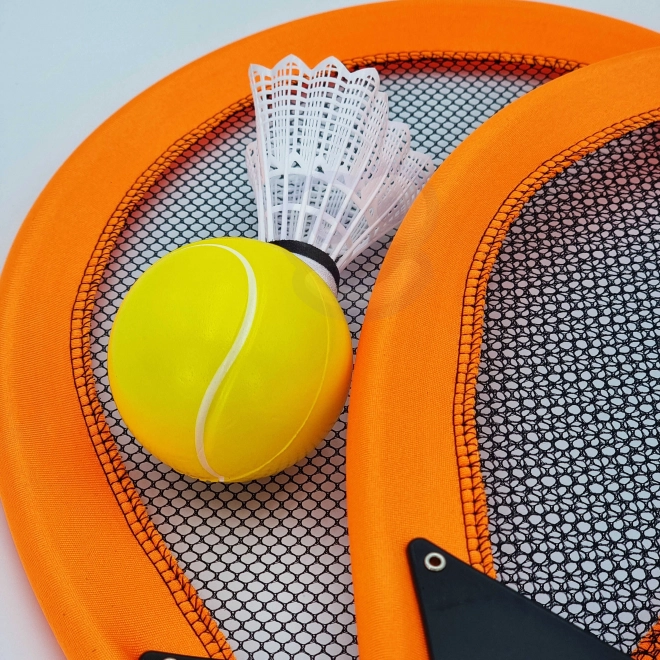 Ensemble de grandes raquettes Woopie pour tennis et badminton pour enfants avec balle et volant