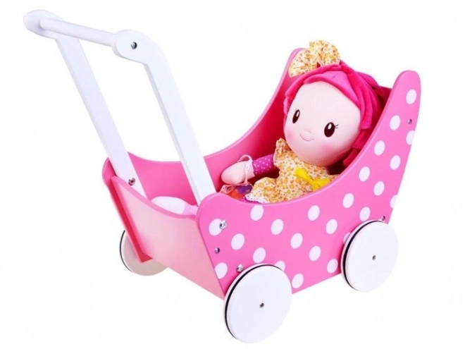 Poussette en bois pour poupées Rétro