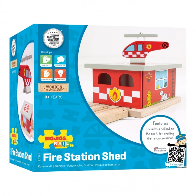 Gare de pompiers Bigjigs Rail Dépôt