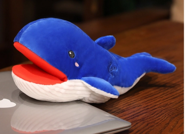 Mascotte en peluche Baleine bleue 30 cm