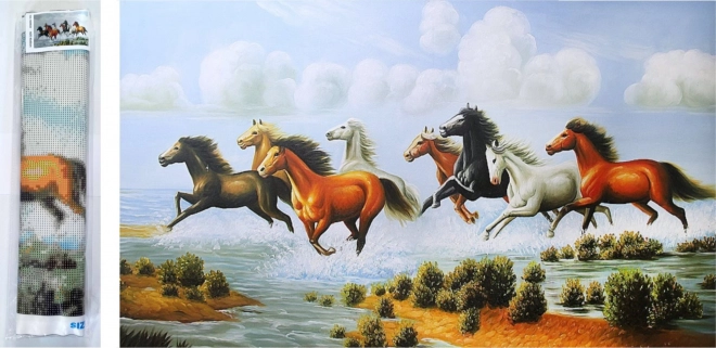 Peinture diamant Cavale du troupeau 80x40 cm