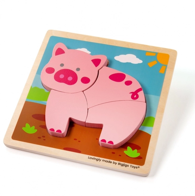 Bigjigs Jouets Puzzle à encastrer Petit Cochon