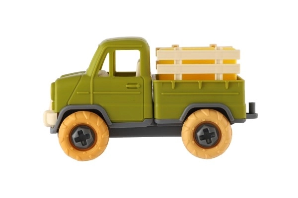 Camion à visser en plastique 14cm avec tournevis à roue libre dans une boîte 19x12x9cm