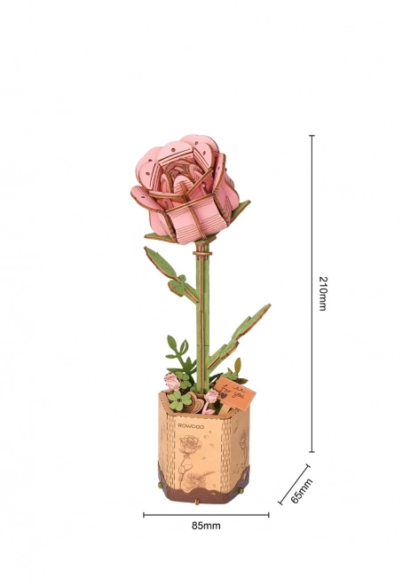 Puzzle 3D en bois RoboTime Rose rose