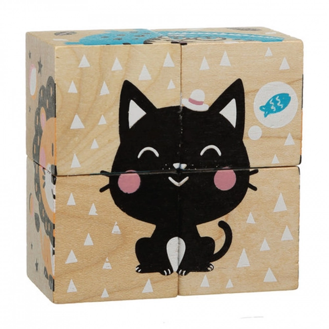 Animaux joyeux blocs de construction en bois CUBIKA
