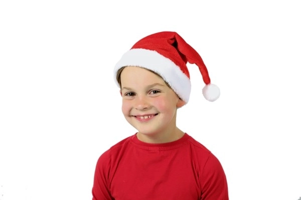 Tissu de bonnet de Noël pour enfants diamètre 25 cm sur carte de carnaval
