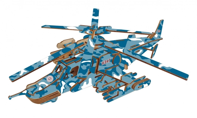 Puzzle 3D en bois Hélicoptère de combat Black shark