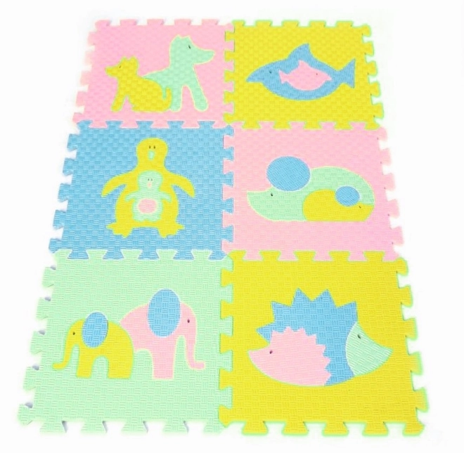 Tapis en mousse aux couleurs pastel Famille d'animaux II. 6pcs (30x30)