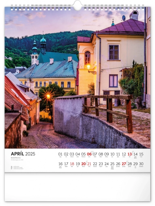 NOTIQUE Calendrier mural Slovensko enchanteur 2025, 30 x 34 cm