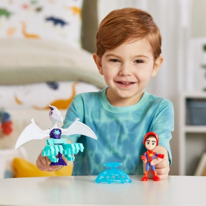 Spider-man spidey et ses amis incroyables figurine avec dinosaure et accessoires
