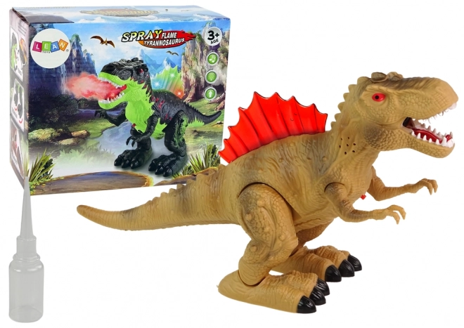 Dinosaure interactif avec vapeur d'eau et effets lumineux