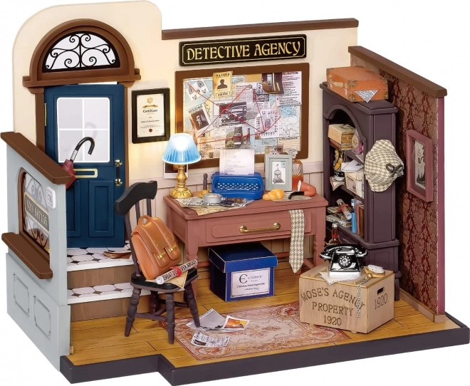 Rolife maison miniature DIY : Bureau de détective de Mose avec éclairage LED