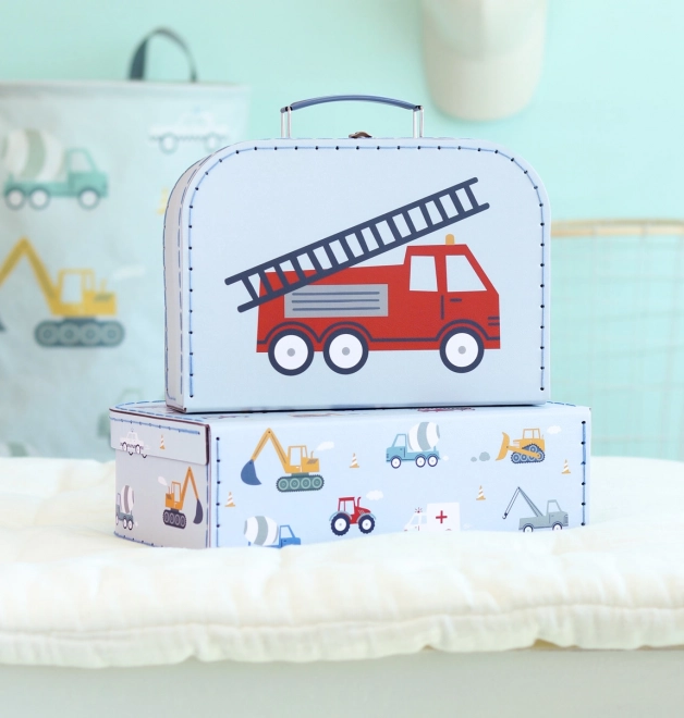 A Little Lovely Company Ensemble de deux valises en carton – Véhicules