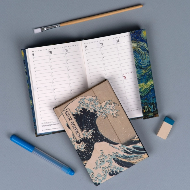 NOTIQUE Agenda magnétique Katsushika Hokusai 2025, 11 x 16 cm