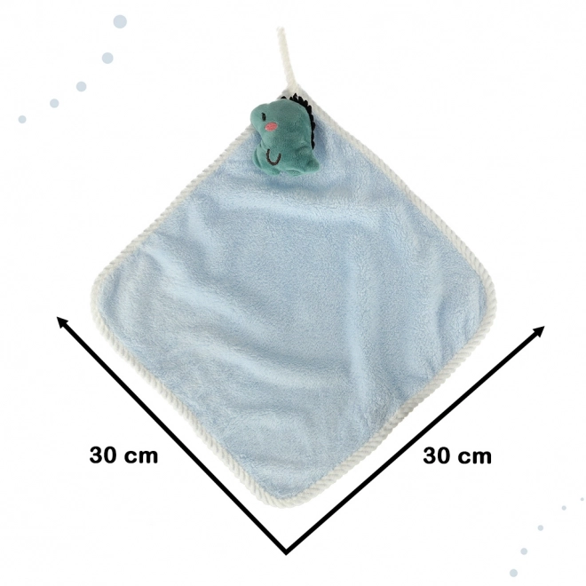 Serviette pour enfants à la maternelle 30x30cm dinosaure bleu