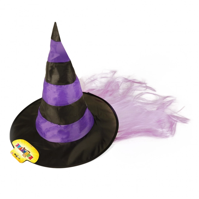 Chapeau avec cheveux de sorcière pour adultes
