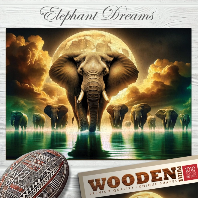 Puzzle en bois WOODEN CITY Rêves d'éléphant 1010 pièces