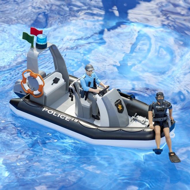 Bruder Bateau de police avec policier et plongeur