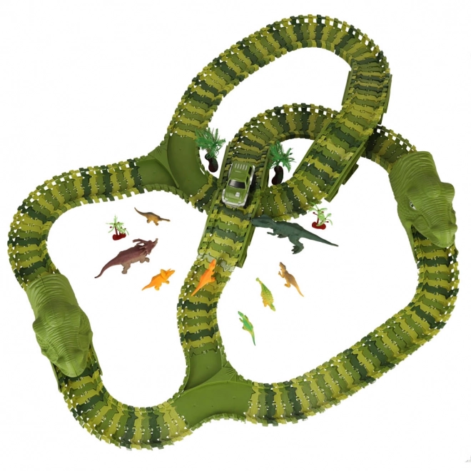 Piste de course de dinosaures avec voitures 240 pièces