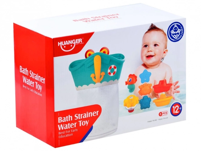 Organisateur de bain avec jouets colorés