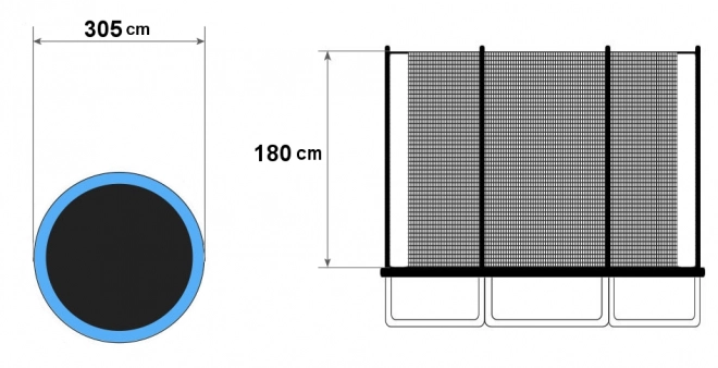Réseau de protection interne pour trampoline 305cm 10ft/6