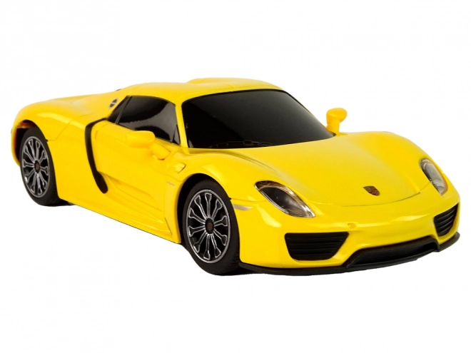 Voiture R/C Porsche 918 télécommandée jaune 1:24