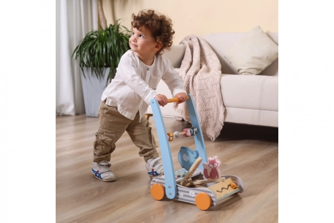 Chariot de marche en bois animaux