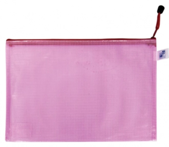 KARTON P+P Enveloppe avec zip quadrillée A5 rose