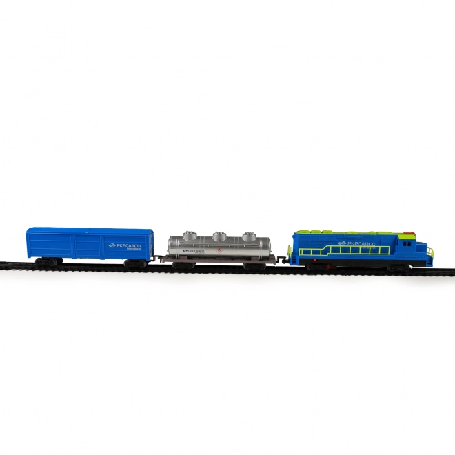 Train de marchandises PKP Cargo International avec wagons et rails avec son et lumière