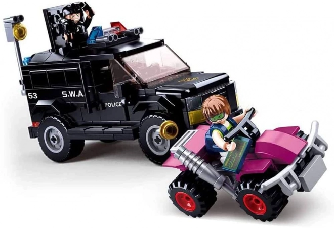 Sluban Policière M38-B0653 SWAT véhicule armé et voleur sur quad
