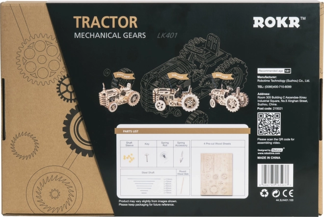 Puzzle mécanique en bois 3D RoboTime Tracteur
