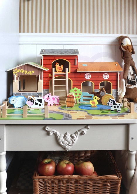 Mega Ferme figurines d'animaux étable et poulailler 18 pcs