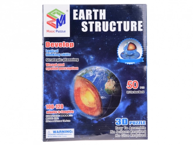 Puzzle 3D Planète Terre - Structure 50 pièces