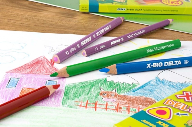 Crayons triangulaires X-Big Delta 12 couleurs