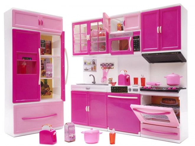 Cuisine pour poupées 4-modules avec effets LED