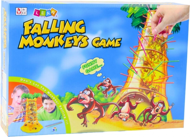 Jeu de famille Singes bondissants et tombants Palmier 30 cm