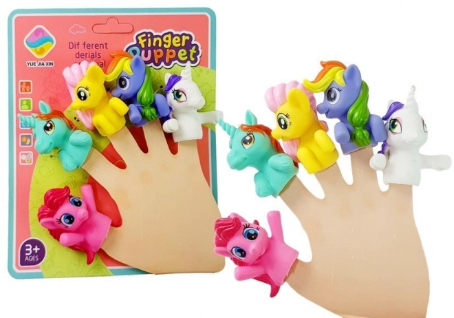 Marionnettes en caoutchouc Cheval licorne 5 pcs
