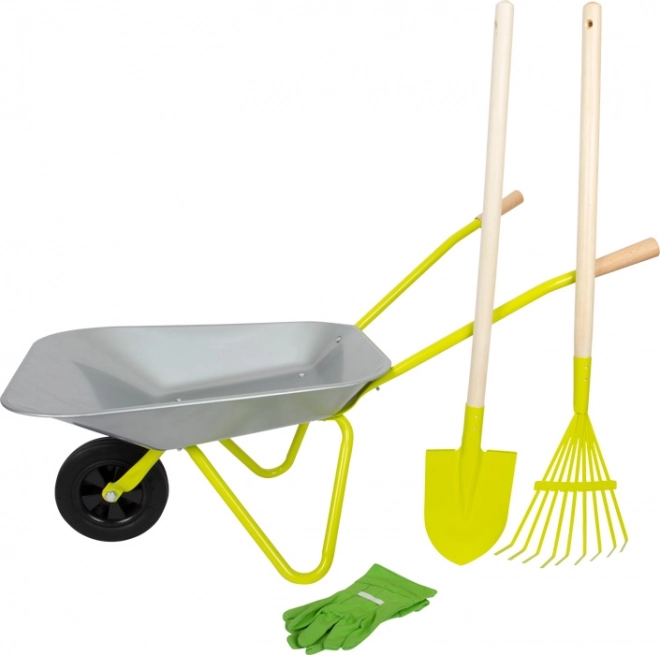 Petit Pied Brouette avec outils de jardin